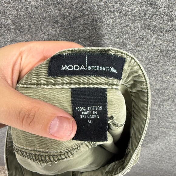 Moda International Skirt Women 8 Gray A-Line Short Denim Medium Wash Mid Rise - Picture 5 of 6